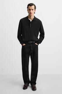 Кожаные лоферы с кисточками ZARA, бордово-красный