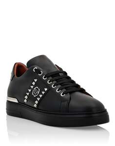 Кожаные низкие кеды The Plein Original TM Philipp Plein, цвет Black / Black