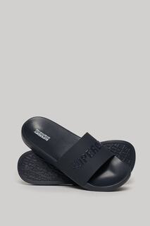 Веганские шлепанцы для бассейна с логотипом Superdry, синий