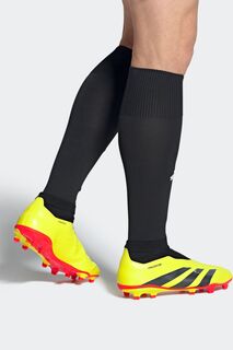 Ботинки для взрослых без шнурков Football Prey 24 League на твердом грунте Adidas, желтый