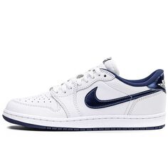 Кроссовки AIR JORDAN 1 LOW 85 METALLIC NAVY Jordan, цвет White/Royal