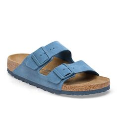Сандалии Arizona Suede Leather Birkenstock, цвет Blau