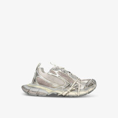 Кроссовки 3xl из сетчатой ткани с тиснением логотипа Balenciaga, бежевый
