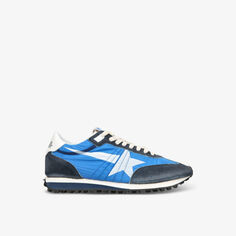 Мужские низкие кроссовки marathon runner из замши и сетки Golden Goose, синий