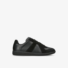Кожаные низкие кеды replica со вставками Maison Margiela, черный