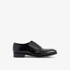 Кожаные оксфорды Carter с закрытым носком Santoni, черный