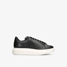 Мужские кожаные низкие кроссовки на платформе для шоу Alexander Mcqueen, черный