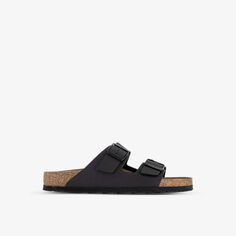 Сандалии из кожи с двойным ремешком Arizona Birkenstock, черный