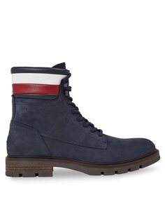 Ботильоны на шнуровке Tommy Hilfiger Corporate Hilfiger Nubuck Boot FM0FM04801, синий