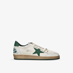 Кожаные низкие кеды Ball Star со звездами Golden Goose, зеленый