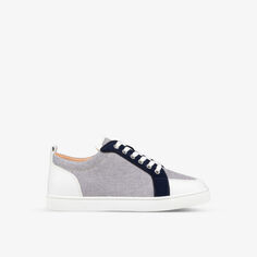 Кроссовки Rantulow из кожи и хлопка Christian Louboutin, темно-синий