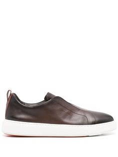 Кожаные кроссовки Santoni, коричневый