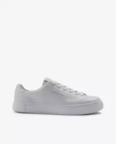 Кожаные кроссовки унисекс с белыми шнурками и надписью по бокам Fred Perry, белый