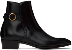 Черные кожаные ботильоны Lardini