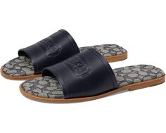 Сандалии COACH Logo Leather Sandal, цвет Midnight Navy