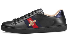 Кроссовки GUCCI Ace Embroidered Sneakers Black Bee