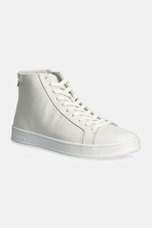 Кожаные кроссовки HIGH TOP LACE UP Calvin Klein, белый