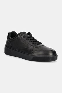 Кожаные кроссовки LOW TOP LACE UP BSKT LTH Calvin Klein, черный