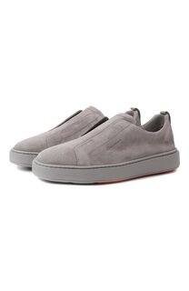 Замшевые слипоны Santoni