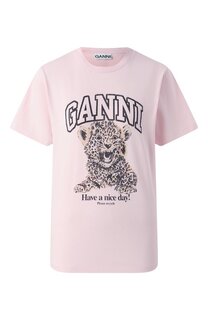 Хлопковая футболка Ganni
