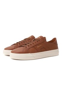 Кожаные кеды Double Buckle Santoni