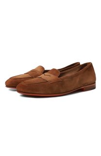 Замшевые пенни-лоферы Santoni