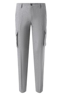 Брюки-карго из шерсти и льна Corneliani