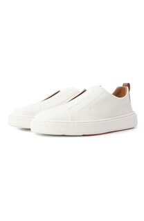 Кожаные слипоны Santoni