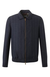 Бомбер из шерсти и льна Brunello Cucinelli