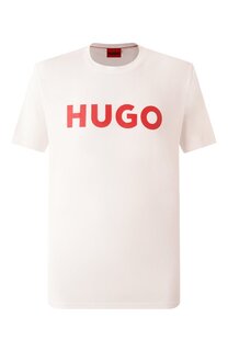Хлопковая футболка HUGO