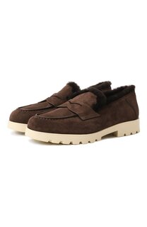 Замшевые пенни-лоферы Santoni
