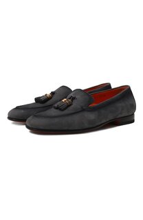 Замшевые лоферы Santoni