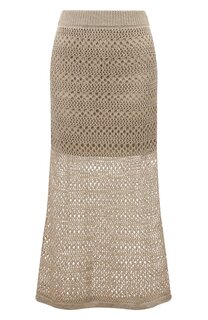 Юбка изо льна и шелка Brunello Cucinelli