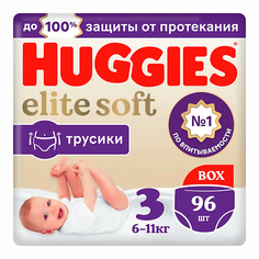 Подгузники-трусики HUGGIES Подгузники трусики Elite Soft 6-11 кг 96.0