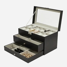 CLOX Шкатулка для 12 наручных часов и украшений, 3 яруса, W145