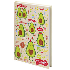 BRAUBERG Блокнот А5, твёрдый, клетка KIDS, Авокадики