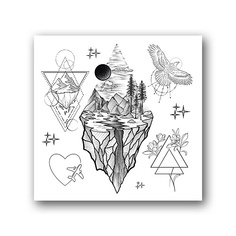 Тату TATTS Переводная тату 10*10см (для взрослых и детей)