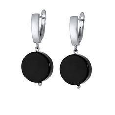 KOSHIKA Серьги с крупным черным Ониксом