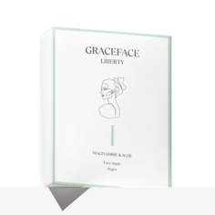 Набор масок для лица GRACE FACE Набор увлажняющих тканевых масок для лица с ниацинамидом и экстрактом алоэ