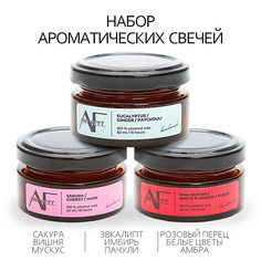 Набор ароматических свечей ART FEEL Набор из 3 шт ароматических свечей (имбирь/флер/сакура) 150.0
