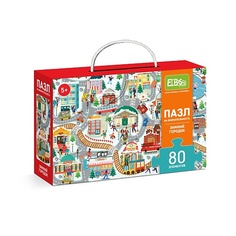 развивающая игрушка ELBASCO Пазл - виммельбух для детей на внимательность "Зимний городок" 1.0 Elbasco