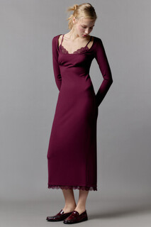 платье женское Платье миди в рубчик с кружевной отделкой Befree