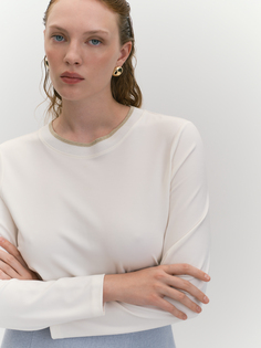 Вискозный лонгслив с мерцающим подвязом по горловине XL(50) Lalis