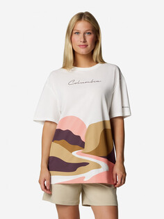 Футболка женская оверсайз Columbia Rolling Bend Graphic Oversized Tee, Белый