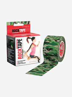 Кинезиотейп Rocktape 5 см х 5 м, зеленый камуфляж, Зеленый