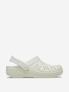 Сабо женские Crocs Classic Floral Cut Out, Белый