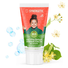 Зубная паста SYNERGETIC Детская зубная паста клубничка и банан, от 3 до 6 лет 50