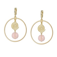 KOSHIKA Серьги кольца со спиралью и камнем