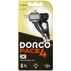 Станок для бритья DORCO Бритва с 2 сменными кассетами PACE4, 4-лезвийная 1.0