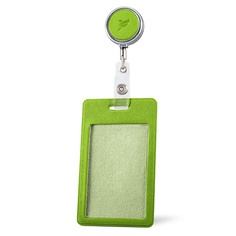 Бейдж FLEXPOCKET Карман для пропуска или бейджа из экокожи, вертикальный с рулеткой